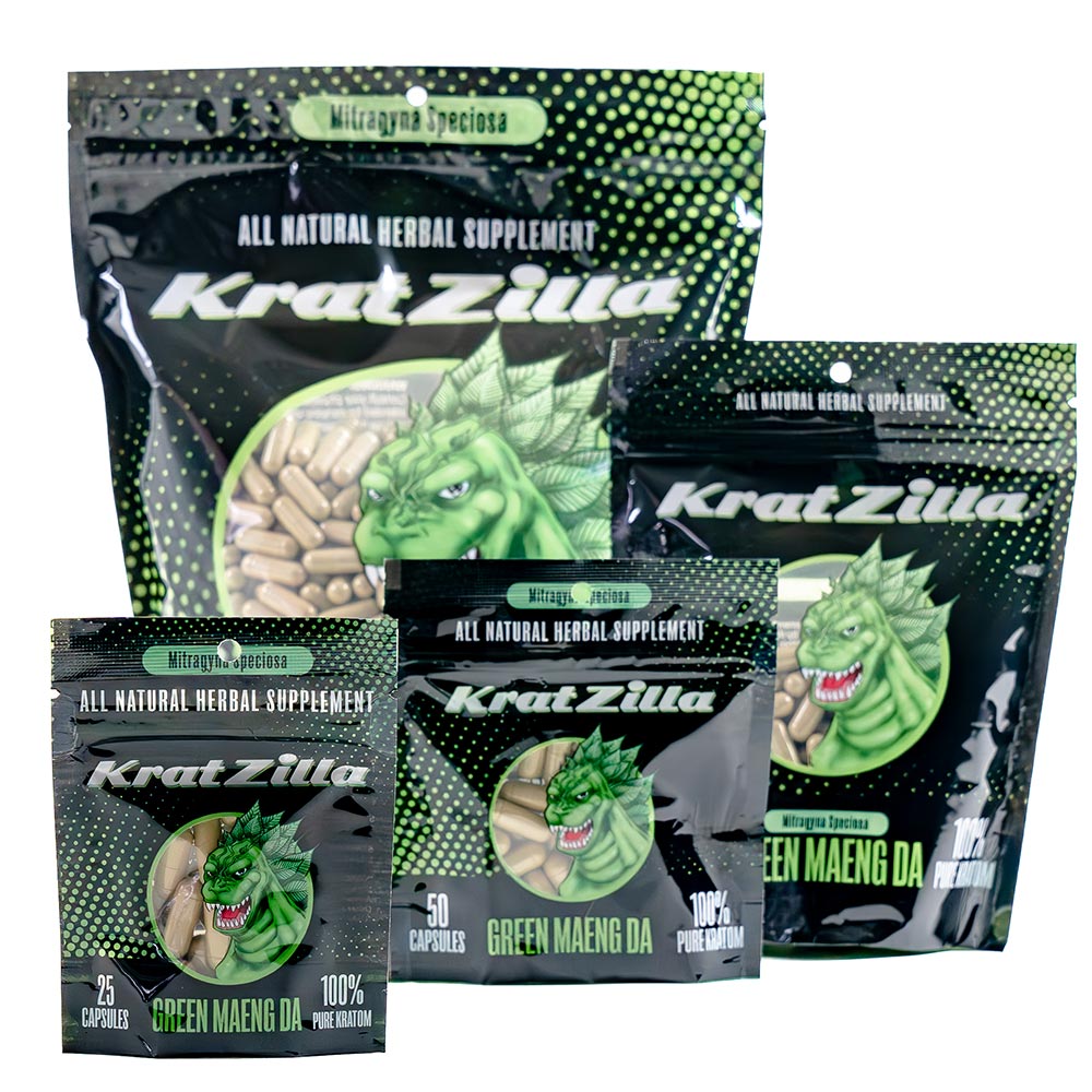 Green Maeng Da Kratom Capsules Group