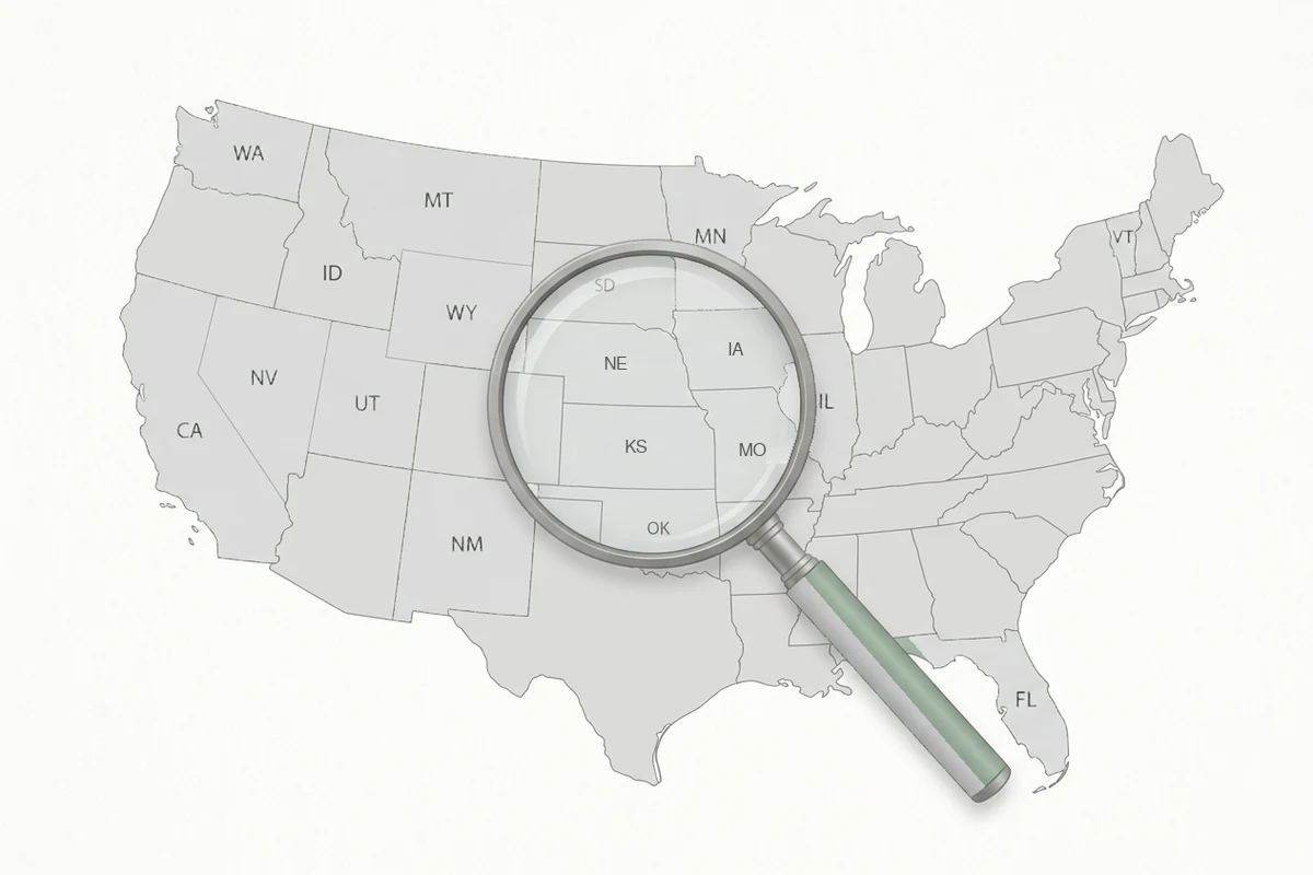 Illustrated U.S. map representing state-by-state kratom laws